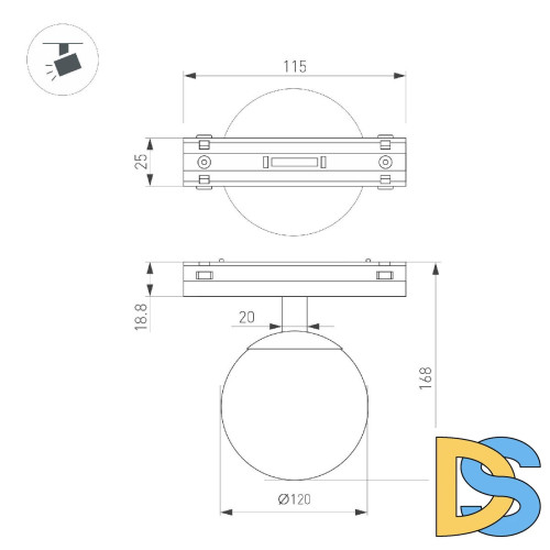 Трековый магнитный светильник Arlight MAG-VIBE-SFERO-R120-6W Warm3000 (WH, 235 deg, 48V) 044458