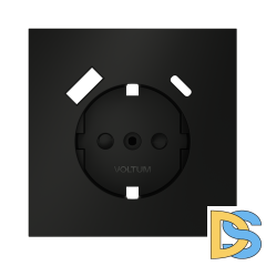 Накладка для розетки с заземлением и защитными шторками, с USB A+C, S70 (черный матовый)