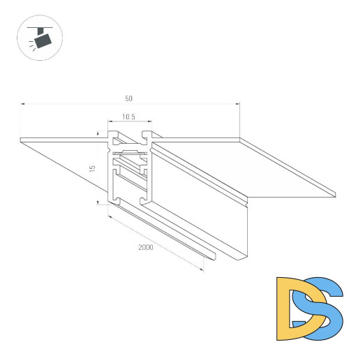 Шинопровод встраиваемый Arlight MAG-MICROCOSM-TRACK-5015-FDW-2000 (BK) 043051