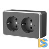 Розетка двойная с заземлением Werkel Gallant графит рифленый W5072104 4690389164675