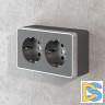 Розетка двойная с заземлением Werkel Gallant графит рифленый W5072104 4690389164675