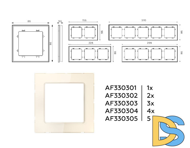 Рамка одноместная Ambrella Volt Platos AF330301