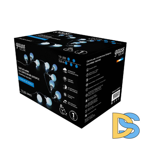 Гирлянда садовая на солнечной батарее Gauss Solar GS033