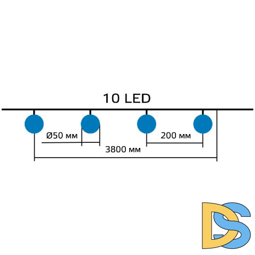 Гирлянда садовая на солнечной батарее Gauss Solar GS033
