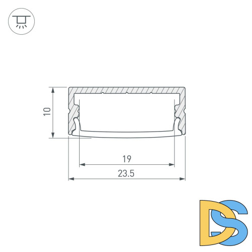 Алюминиевый профиль с экраном Arlight ARH-Wide-H10-2000 Anod+Opal 036768