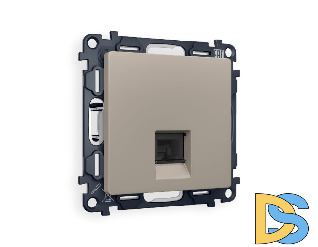 Комплект механизма телефонной розетки RJ-11(4P4C) со шторкой Ambrella Volt Alfa MA372030