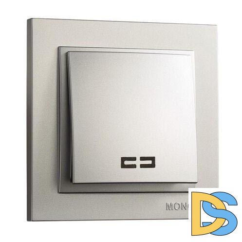 Выключатель одноклавишный с подсветкой Mono Electric Despina 10А 250В серебро 102-212125-101