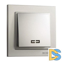Выключатель одноклавишный с подсветкой Mono Electric Despina 10А 250В серебро 102-212125-101