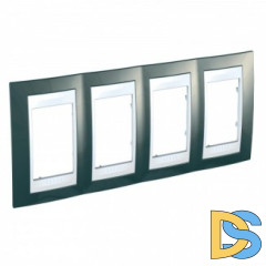 Рамка 4-ая (четверная), Шампань/Белый, серия Unica, Schneider Electric