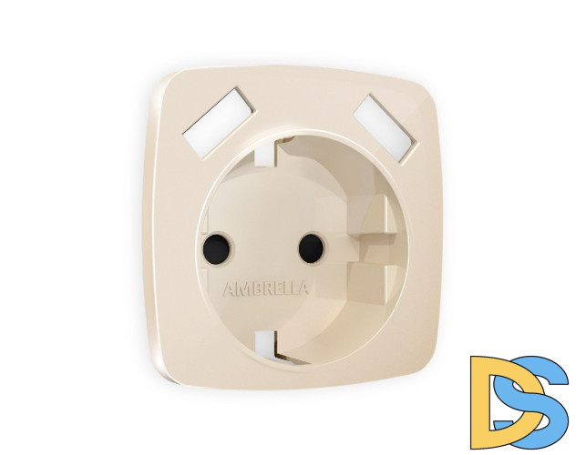 Лицевая панель для розетки с/з со шторками 2USB A+A Ambrella Volt Omega OP3090