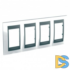 Рамка 4-ая (четверная), Нордик/Графит (металл), серия UNICA TOP/CLASS, Schneider Electric