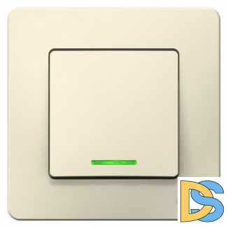 Выключатель 1-клавишный, с подсветкой 6A, Молочный, серия Blanca, Schneider Electric