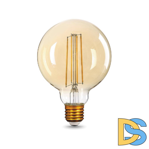 Лампа светодиодная филаментная Gauss E27 8W 2400K золотая 105802008