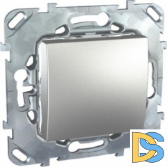 Выключатель 1-клавишный ,проходной (с двух мест), Алюминий, серия UNICA TOP/CLASS, Schneider Electric