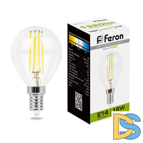 Лампа светодиодная Feron LB-515 Шарик E14 15W 4000K 38250