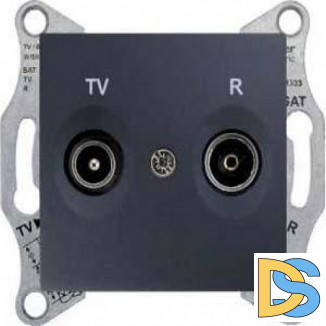 Розетка телевизионная проходная ТV-FМ, Графит, серия Sedna, Schneider Electric