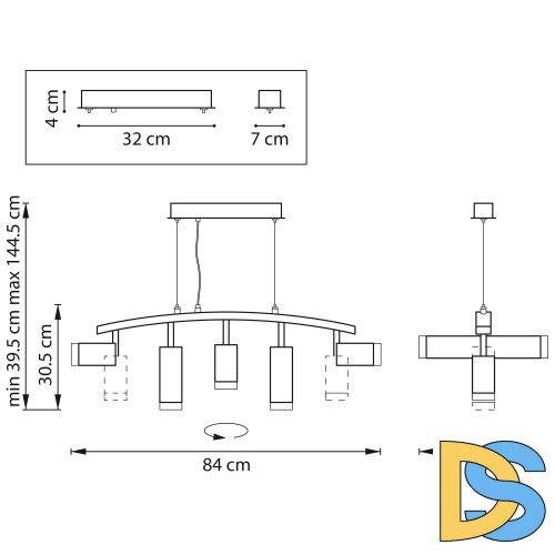 Подвесной светильник Lightstar Rullo LR7353738720 (571735+214437-3+214487-2+202430-5)