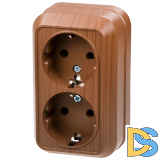 Розетка Makel Siva Ustu заземление 2-ая (орех)