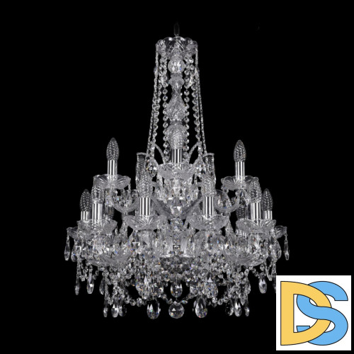 Подвесная люстра Bohemia Ivele Crystal 1411/10+5/195/h-77/2d Ni