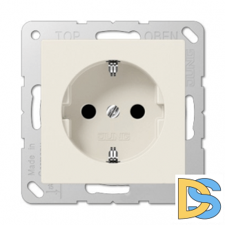Розетка электрическая с заземлением Jung ECO Profi 16А Слоновая кость