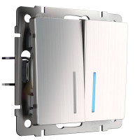 Выключатель двухклавишный проходной с подсветкой