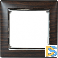 Рамки Legrand Valena темное дерево/серебро